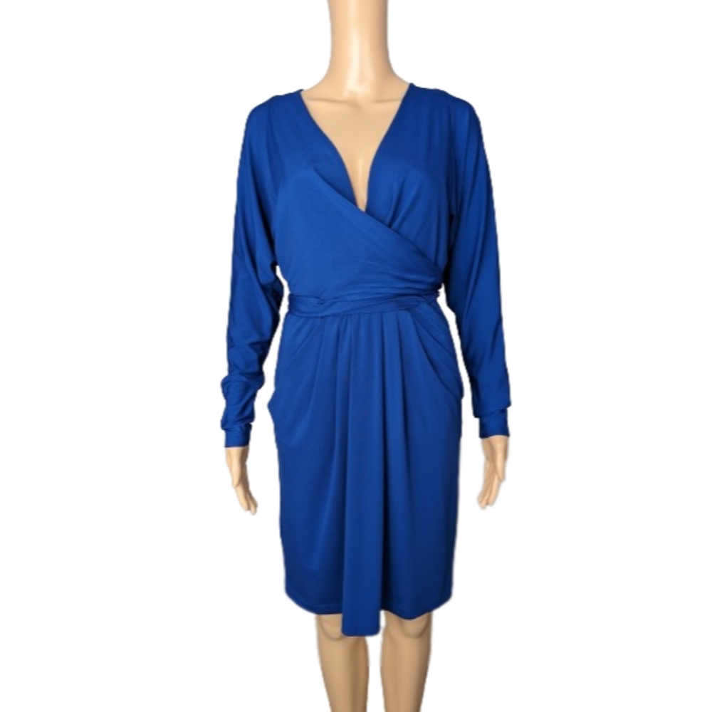 BCBGMaxAzaria Blue Wrap Dress XS